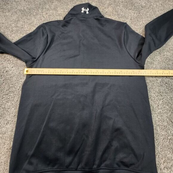 Under Armour Jacket Mens Small Project Rock Track Black Bull Gym Active Full Zip - Picture 12 of 15